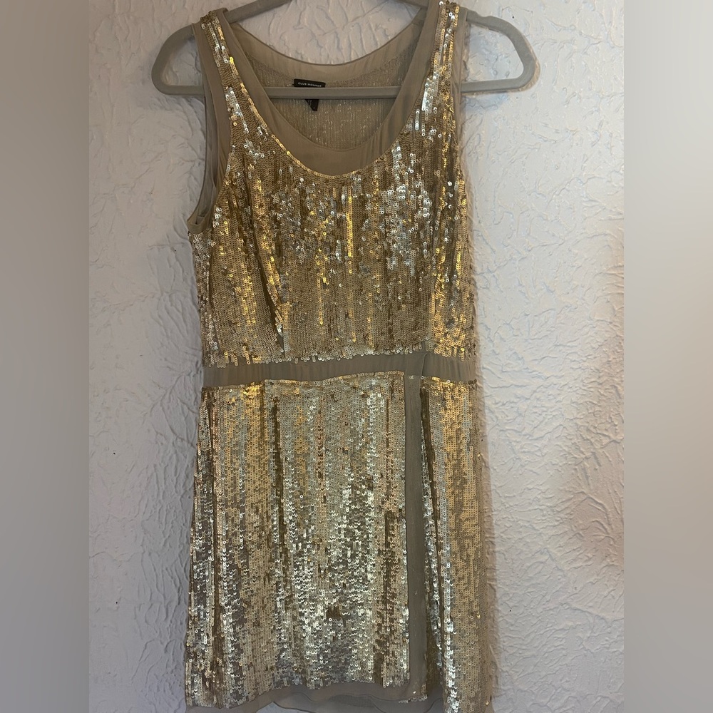 Gold Sequin Club Monaco Cocktail Dress (Size 4)